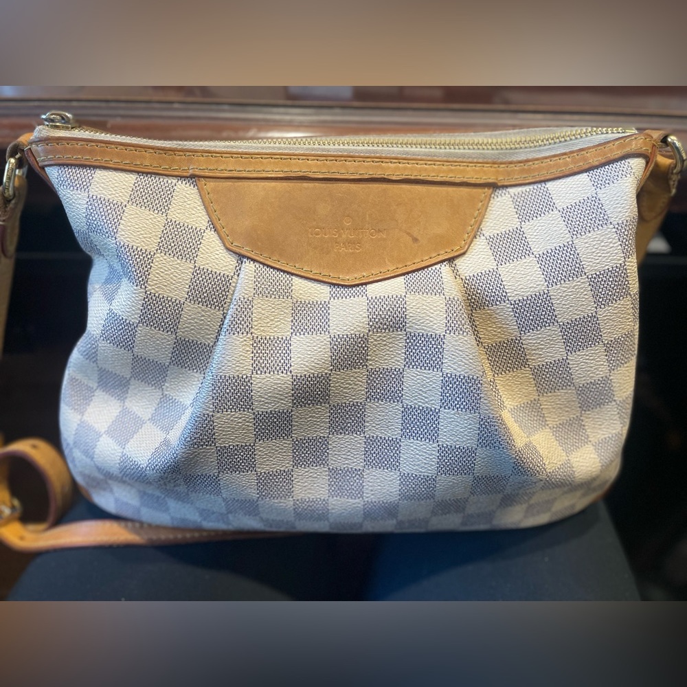 Louis Vuitton Siracusa PM White Damier Azur Canvas